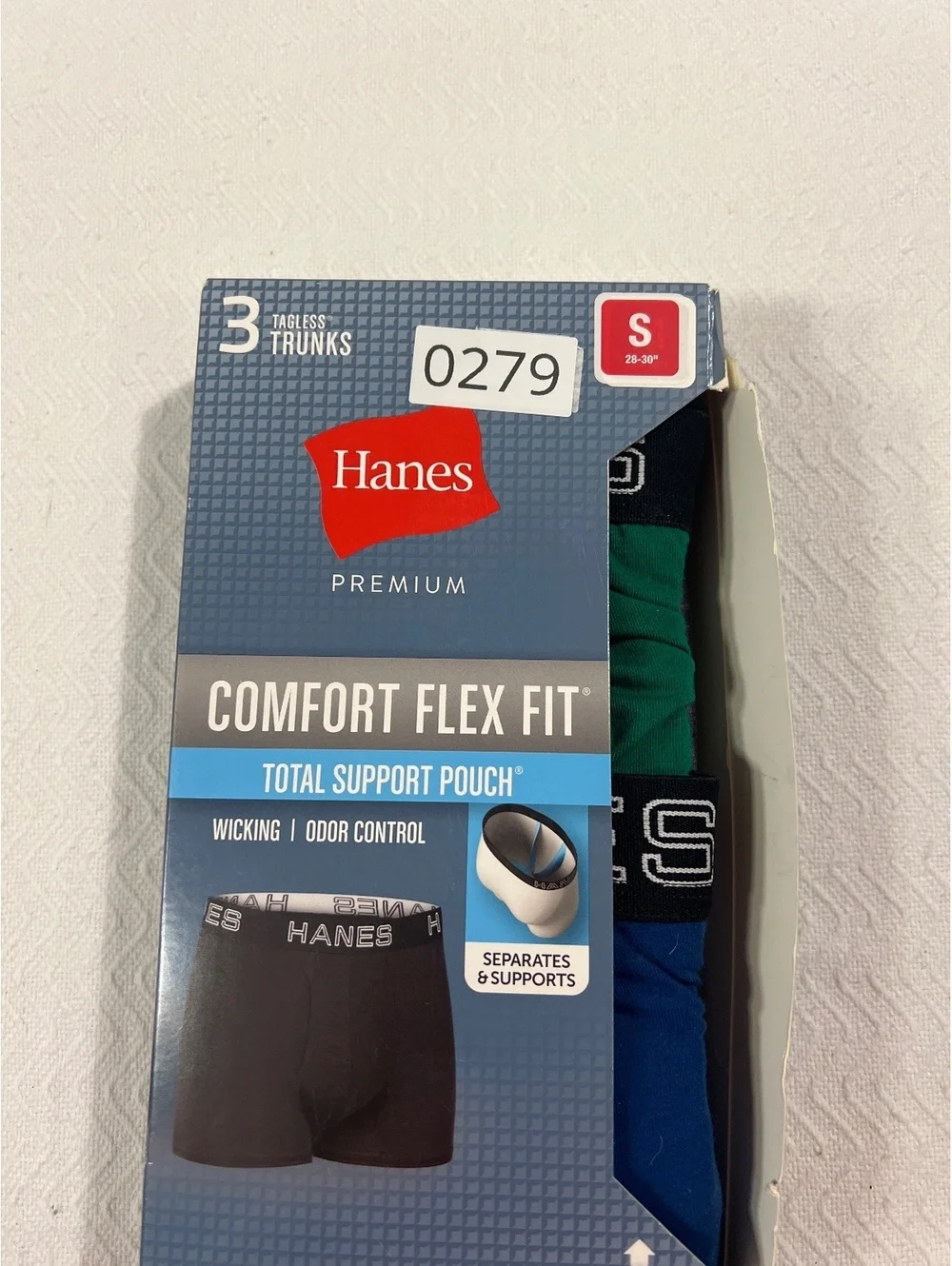 Hanes Premium Comfort Flex Fit Tagless Trunks 3-Pack Size Small